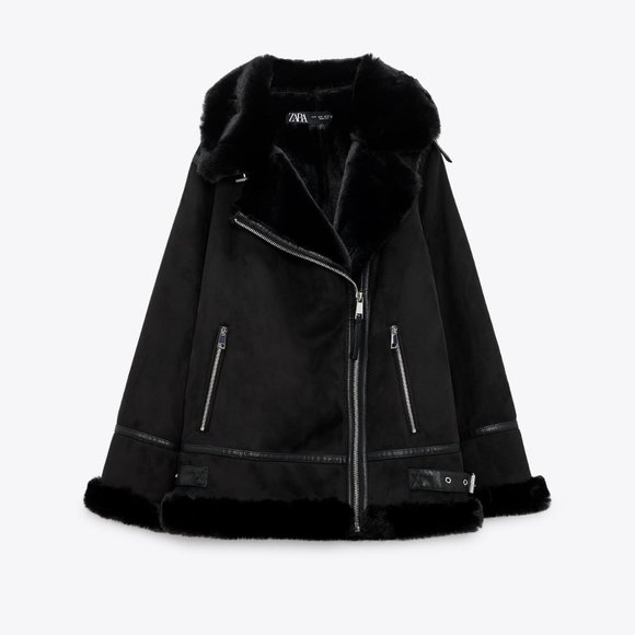 ZARA FAUX SUEDE DOUBLE FACED LONG JACKET - Picture 1 of 4